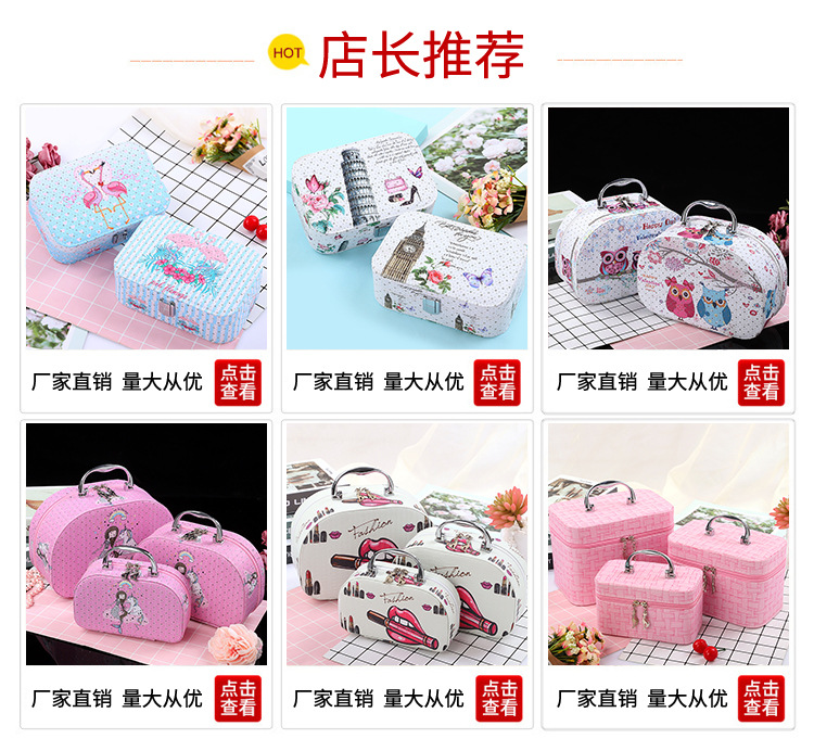 Factory Direct Sales Double-Layer Jewelry Box Jewelry Storage Box Korean Watch Necklace Ear Stud Ring Box Simple Packing Box