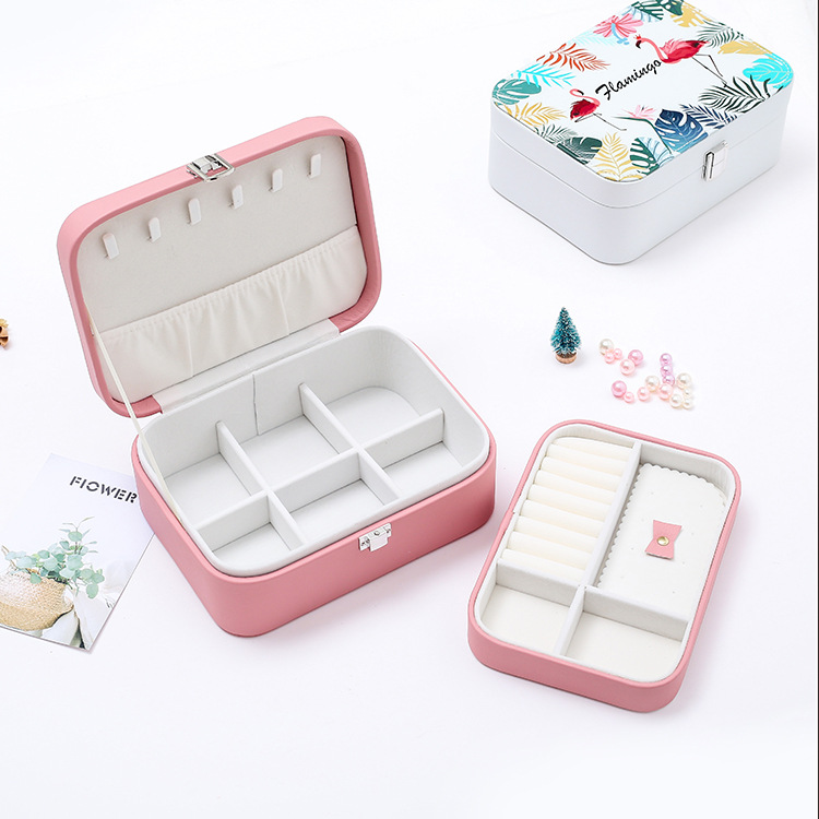 Factory Direct Sales Double-Layer Jewelry Box Jewelry Storage Box Korean Watch Necklace Ear Stud Ring Box Simple Packing Box