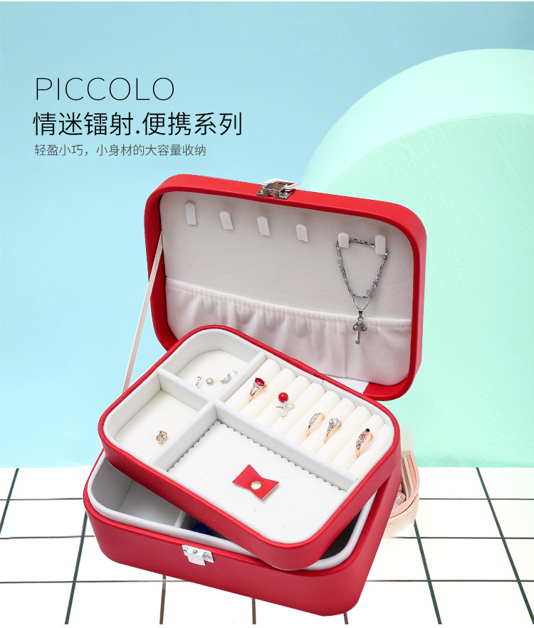 Factory Direct Sales Double-Layer Jewelry Box Jewelry Storage Box Korean Watch Necklace Ear Stud Ring Box Simple Packing Box