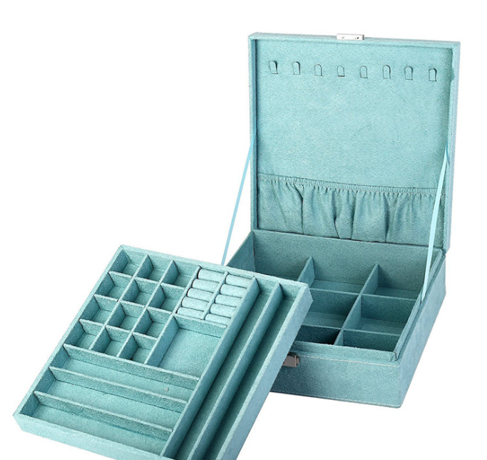 Amazon Blue Flannel Ring Box Earrings Jewelry Storage Box Stud Earrings Jewelry Jewelry Box