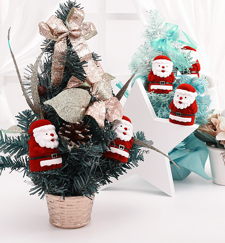 Cute Santa Claus Cartoon Ring Box Necklace Storage Box Cute Velvet Box Cartoon Shape Ring Box