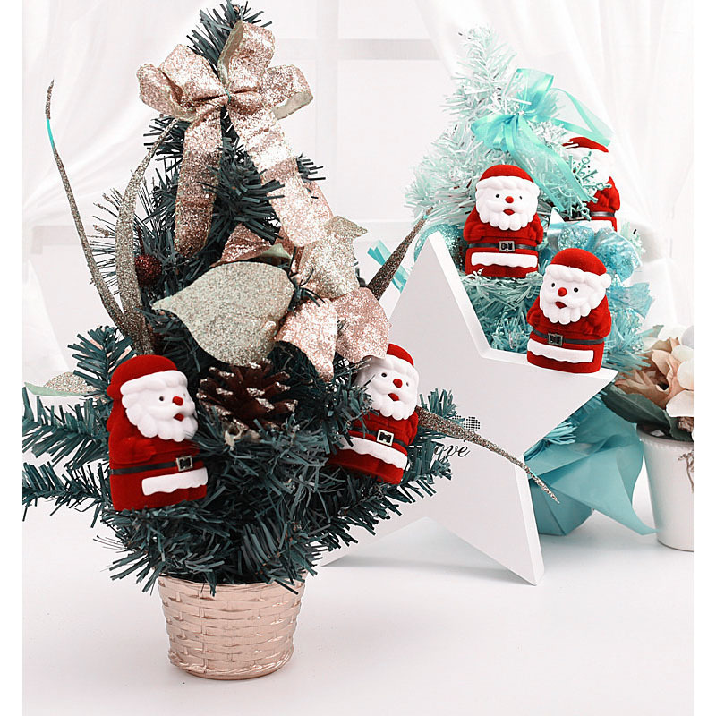 Cute Santa Claus Cartoon Ring Box Necklace Storage Box Cute Velvet Box Cartoon Shape Ring Box