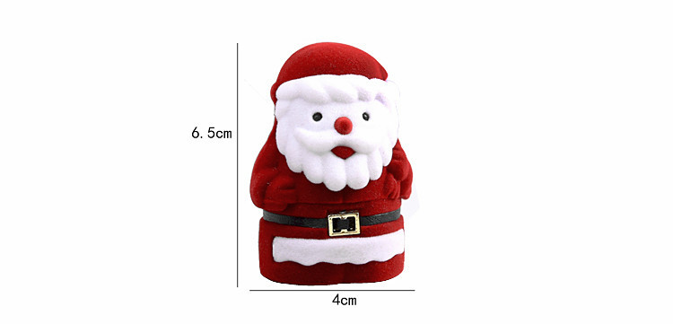 Cute Santa Claus Cartoon Ring Box Necklace Storage Box Cute Velvet Box Cartoon Shape Ring Box