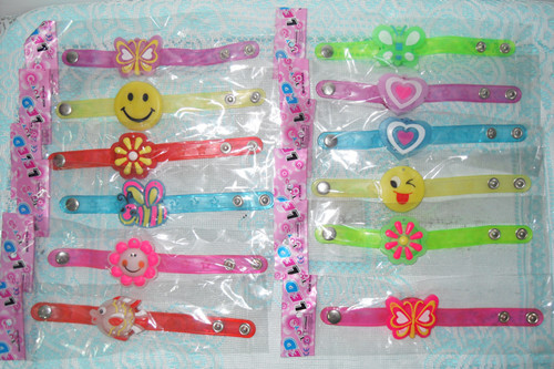 Luminous Wristband Flash Led Children&#039;s Cartoon Flexible Glue Bangle Bracelet Watch Night Market Stall Manufacturer