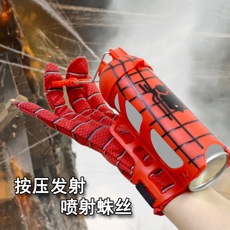Spider Silk Launcher Spider Silk Transmitter Gloves Children&#039;s Halloween Toy Spinning Hero Role Play