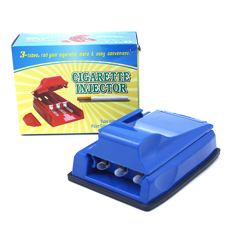 Amazon Direct Sales New Manual Smoke Generator Three-Tube Plastic Cigarette Making Machine Creative Multi-Color Cigarette Rolling Machine in Stock Wholesale
