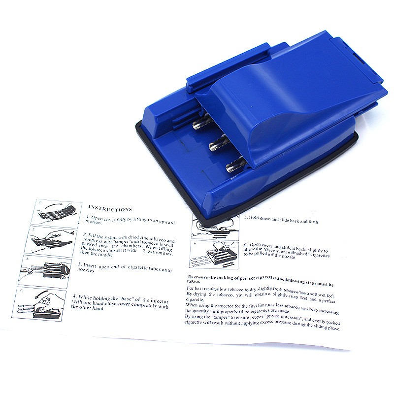 Amazon Direct Sales New Manual Smoke Generator Three-Tube Plastic Cigarette Making Machine Creative Multi-Color Cigarette Rolling Machine in Stock Wholesale