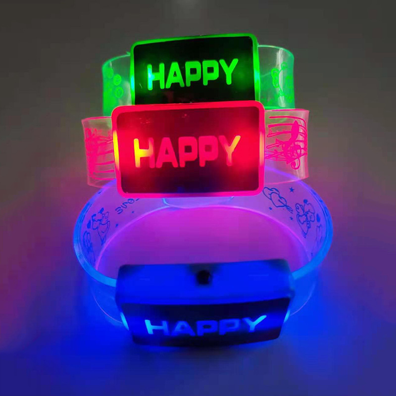 Flash Wristband Luminous Cartoon Bracelet Led Festival Concert Cheering Props Happy Luminous Bracelet Flash Wristband Luminous Cartoon Bracelet Led Festival Concert Cheering Props Happy Luminous Bracelet