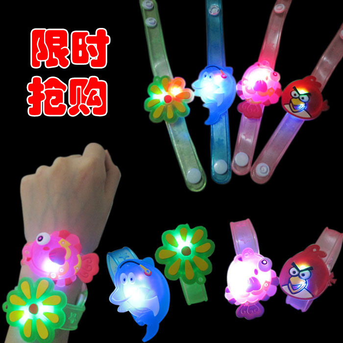 Flash Wristband Luminous Cartoon Bracelet Luminous Watch Band Cartoon Bracelet Flash Toy Factory Wholesale