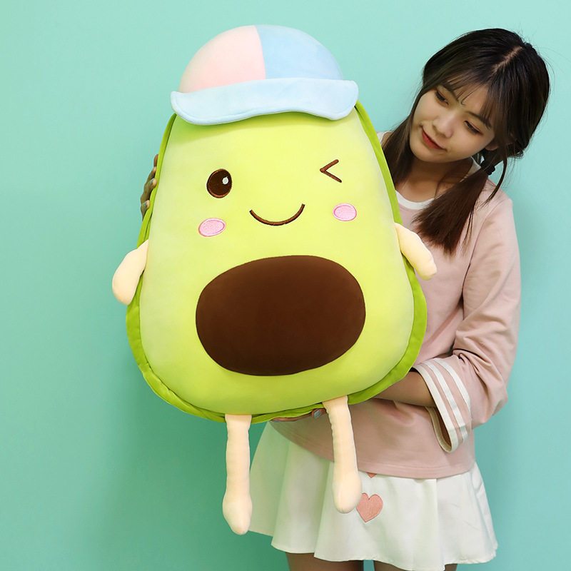 Creative Hat Avocado prop toy doll Fruit doll throw pillow Birthday gift doll a surrogate hair