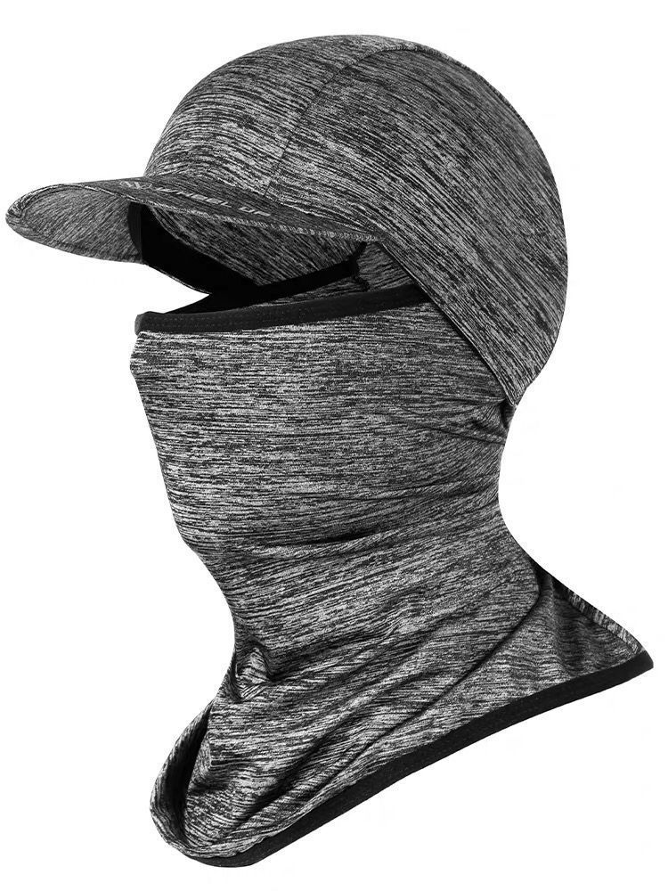 Summer Headgear Riding Outdoor Sports Fishing with Hat Brim Ice Silk Sweat-Absorbent Breathable Sun Protection Mask