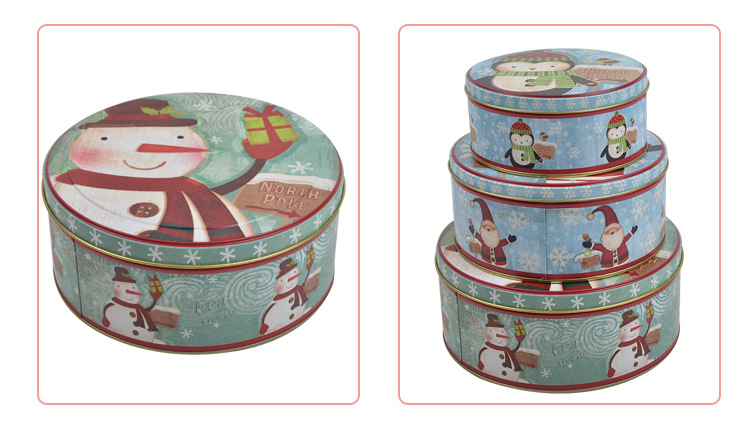 Christmas Eve round box wedding candy box metal box apple Christmas fruit box