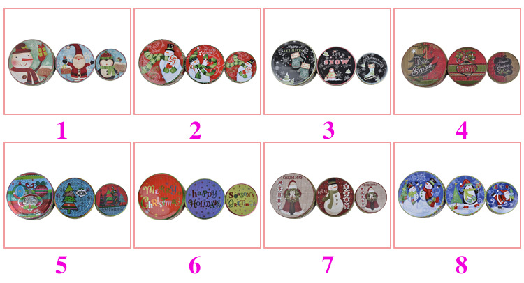 Christmas Eve round box wedding candy box metal box apple Christmas fruit box
