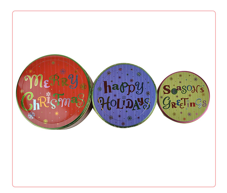Christmas Eve round box wedding candy box metal box apple Christmas fruit box
