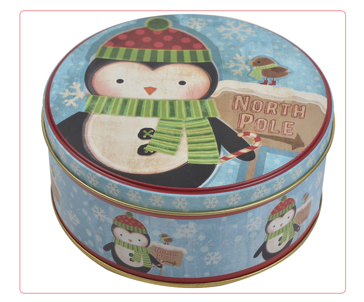 Christmas Eve round box wedding candy box metal box apple Christmas fruit box