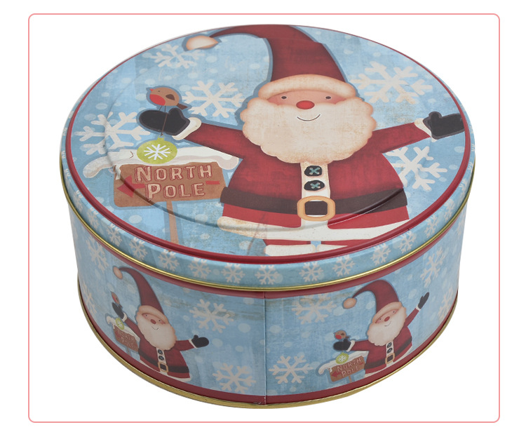 Christmas Eve round box wedding candy box metal box apple Christmas fruit box