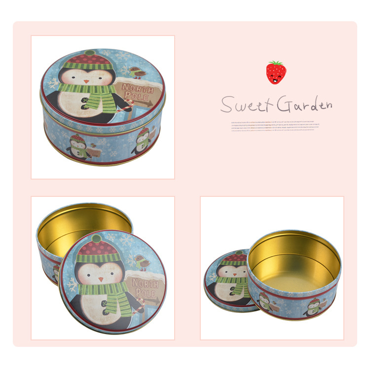 Christmas Eve round box wedding candy box metal box apple Christmas fruit box