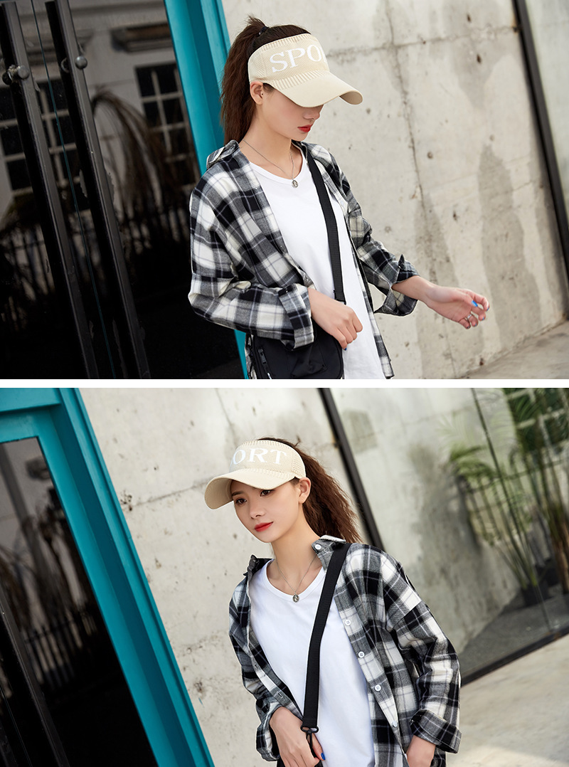 Spring and Summer Korean Style Topless Hat Outdoor Sun Hat Knitted Short Brim Cotton Line Peaked Cap Letter Baseball Cap Spring and Summer Korean Style Topless Hat Outdoor Sun Hat Knitted Short Brim Cotton Line Peaked Cap Letter Baseball Cap