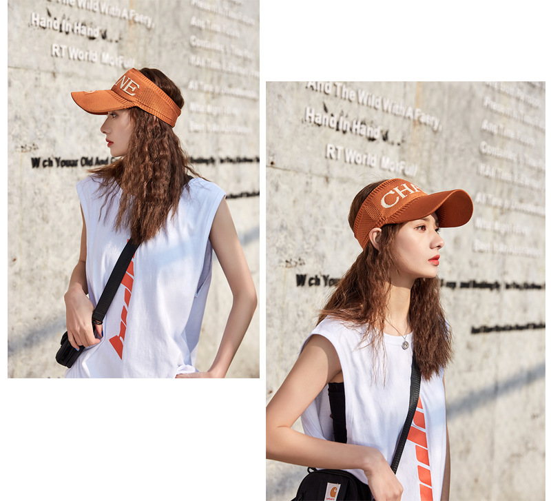 Spring and Summer Korean Style Topless Hat Outdoor Sun Hat Knitted Short Brim Cotton Line Peaked Cap Letter Baseball Cap Spring and Summer Korean Style Topless Hat Outdoor Sun Hat Knitted Short Brim Cotton Line Peaked Cap Letter Baseball Cap