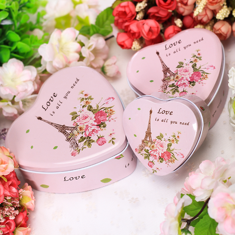 Candy box wholesale new European tinplate candy candy box personality heart candy box wedding supplies