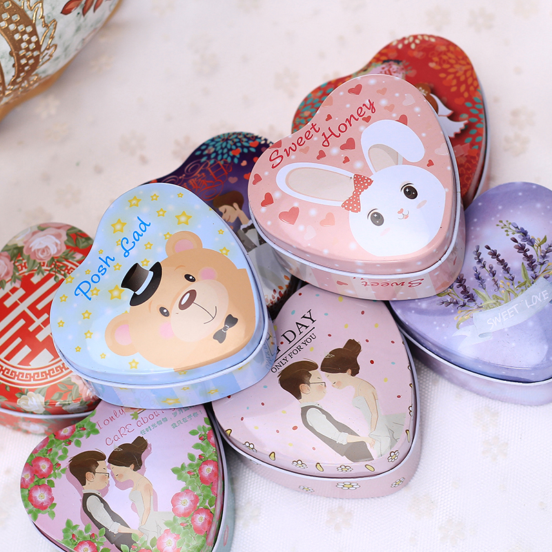 Candy box wholesale new European tinplate candy candy box personality heart candy box wedding supplies