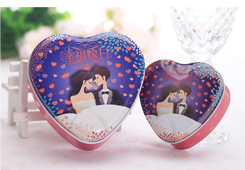 Candy box wholesale new European tinplate candy candy box personality heart candy box wedding supplies