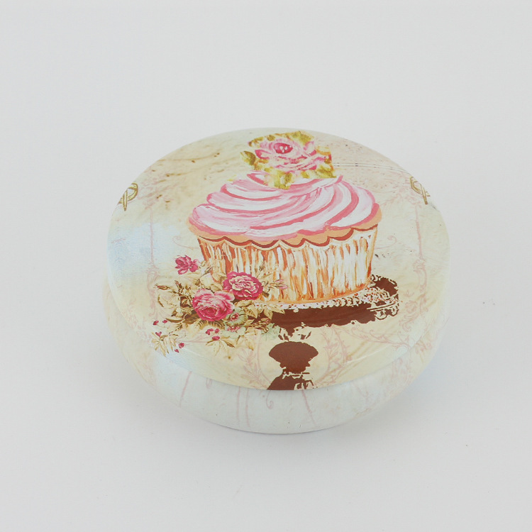 Wholesale happy candy box circular receiving box tinplate exquisite cookies and snacks receiving box manufacturers direct sales Wholesale happy candy box circular receiving box tinplate exquisite cookies and snacks receiving box manufacturers direct sales