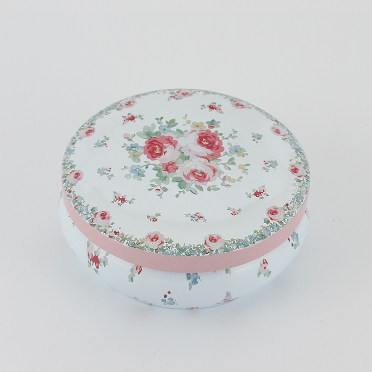 Wholesale happy candy box circular receiving box tinplate exquisite cookies and snacks receiving box manufacturers direct sales Wholesale happy candy box circular receiving box tinplate exquisite cookies and snacks receiving box manufacturers direct sales
