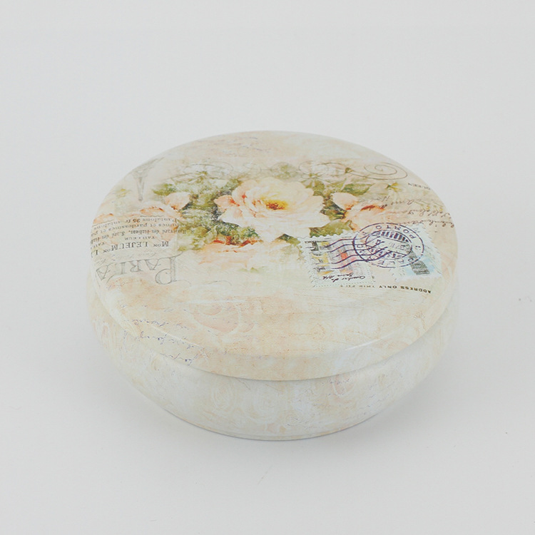 Wholesale happy candy box circular receiving box tinplate exquisite cookies and snacks receiving box manufacturers direct sales Wholesale happy candy box circular receiving box tinplate exquisite cookies and snacks receiving box manufacturers direct sales