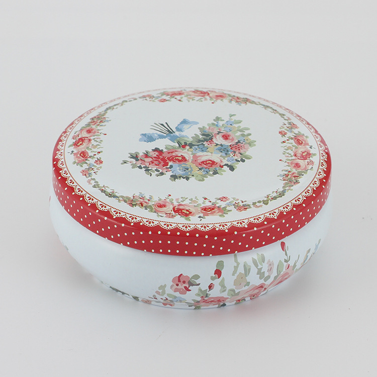 Wholesale happy candy box circular receiving box tinplate exquisite cookies and snacks receiving box manufacturers direct sales Wholesale happy candy box circular receiving box tinplate exquisite cookies and snacks receiving box manufacturers direct sales