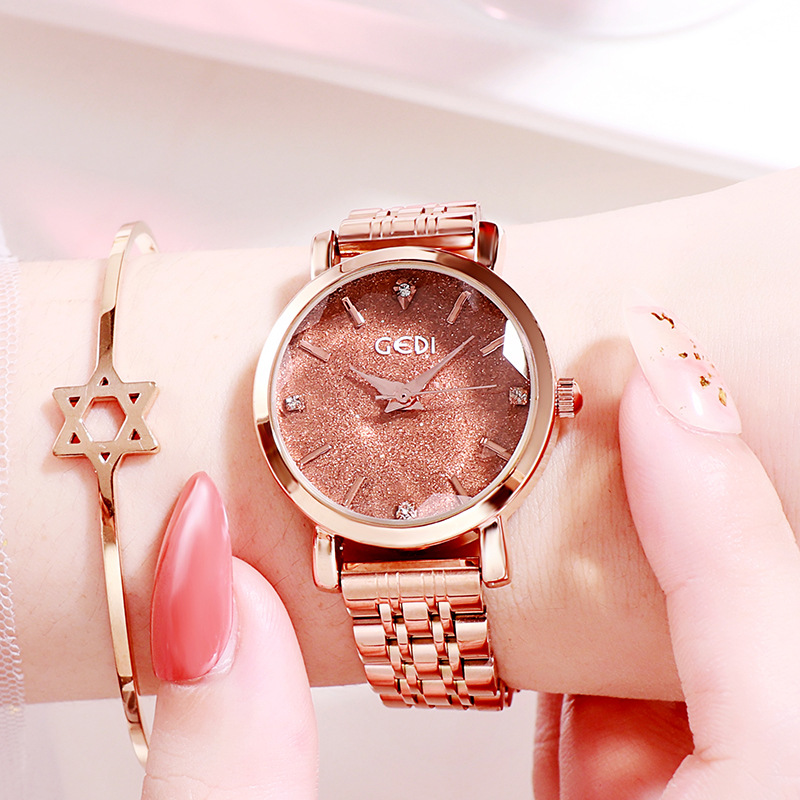 Gedi CrossBorder Starry Women&#039;s Watch Internet Hot Fashion Girls Wrist Watch Goodlooking AllMatch Casual Women&#039;s Watch