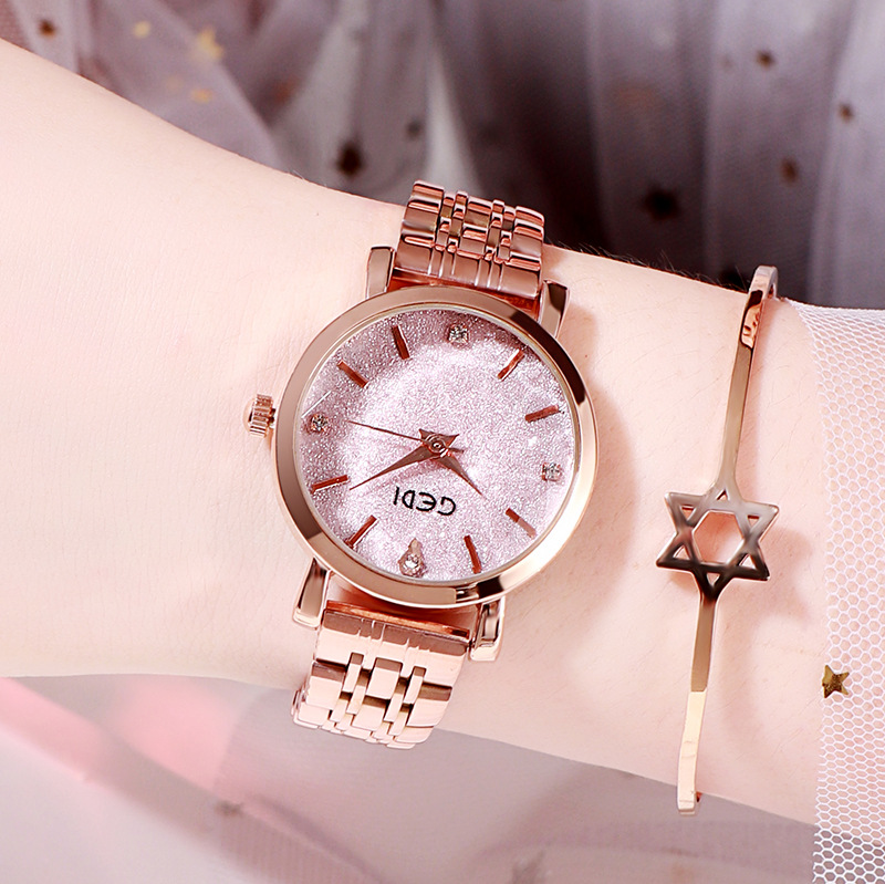 Gedi CrossBorder Starry Women&#039;s Watch Internet Hot Fashion Girls Wrist Watch Goodlooking AllMatch Casual Women&#039;s Watch