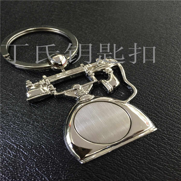 Swan QQ Phone Shape Metal Alloy Key Ring Customizable Logo Laser Etching Provided by Customers