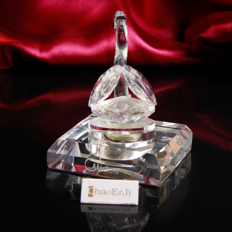 Factory direct selling custom crystal animal decoration swan shape birthday gift creative girl gift custom