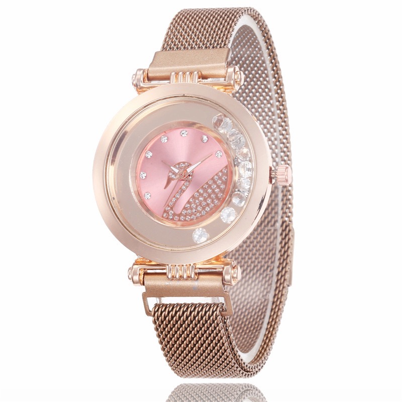 Set diamond swan magnet watch female crystal ball magnet lady watch foreign trade hot style net red stone quartz table