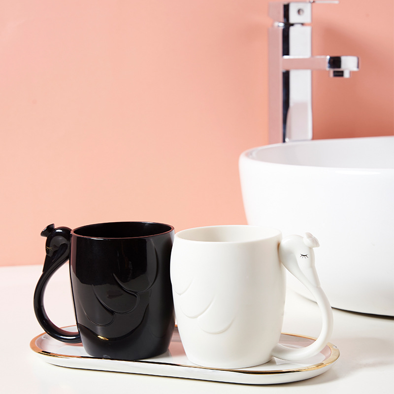 Creative Swan Couple Cup Bathroom Thickened Plastic Wash Cup Student Man and Woman Cartoon Toothbrush Cup