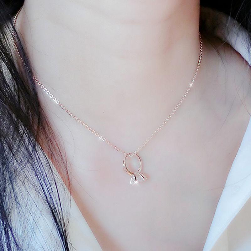 Rose Gold Swan Japanese and Korean Simplicity and Personality Necklace Female Fashion Net Red Temperament Clavicle Chain Diamond Sexy Pendant Necklace Rose Gold Swan Japanese and Korean Simplicity and Personality Necklace Female Fashion Net Red Temperament Clavicle Chain Diamond Sexy Pendant Necklace