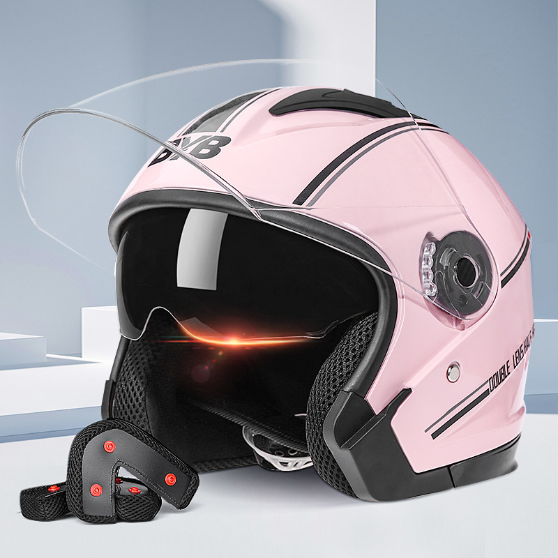 BYB 730 New Electric Bicycle Helmet Motorcycle Helmet Riding Helmet Motorcycle Double Lens Helmet