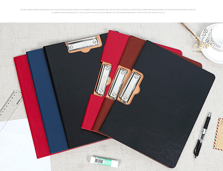 Leather A4 Folder Office Supplies Folder Test Paper Clip Signatory Book Base Plate Contract Sales Folder Custom Logo Leather A4 Folder Office Supplies Folder Test Paper Clip Signatory Book Base Plate Contract Sales Folder Custom Logo