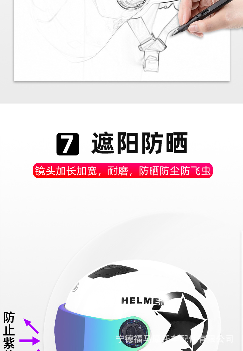Awn FOMA Helmet Harley Summer Men's and Women's Helmet Electric Bicycle Helmet Battery Car Factory Direct Supply One Piece Dropshipping