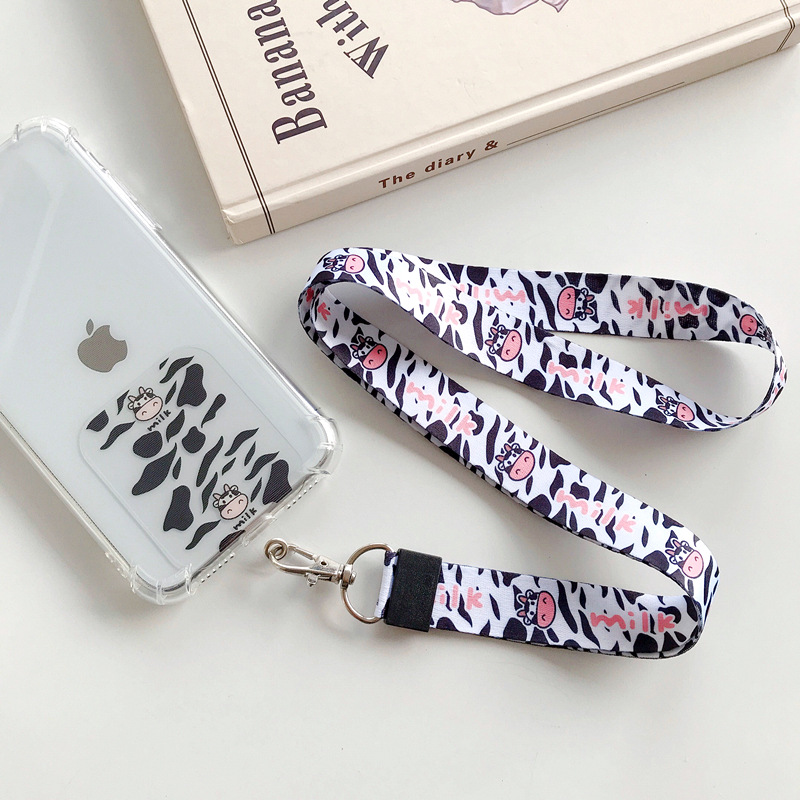 Phone Shell Stickers Lanyard Avoid Cutting into the Neck Anti-Lost Wide Version Mobile Phone Lanyard Ins Style Cartoon Wrist Strap Mobile Phone Case Rope