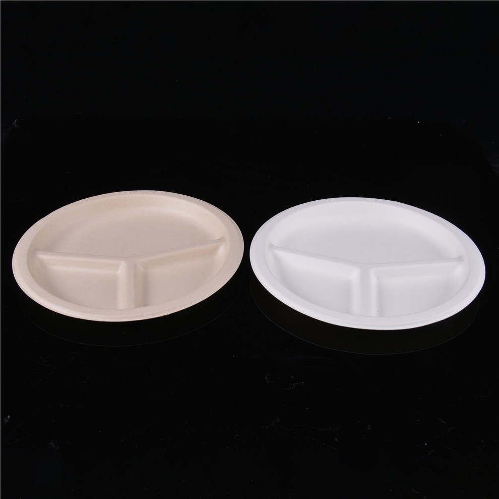 Disposable Grid Plate Outdoor Barbecue Fruit Plate Degradable Environmentally Friendly Plate Thickened Paper Pallet Sampling Plate Fruit Plate