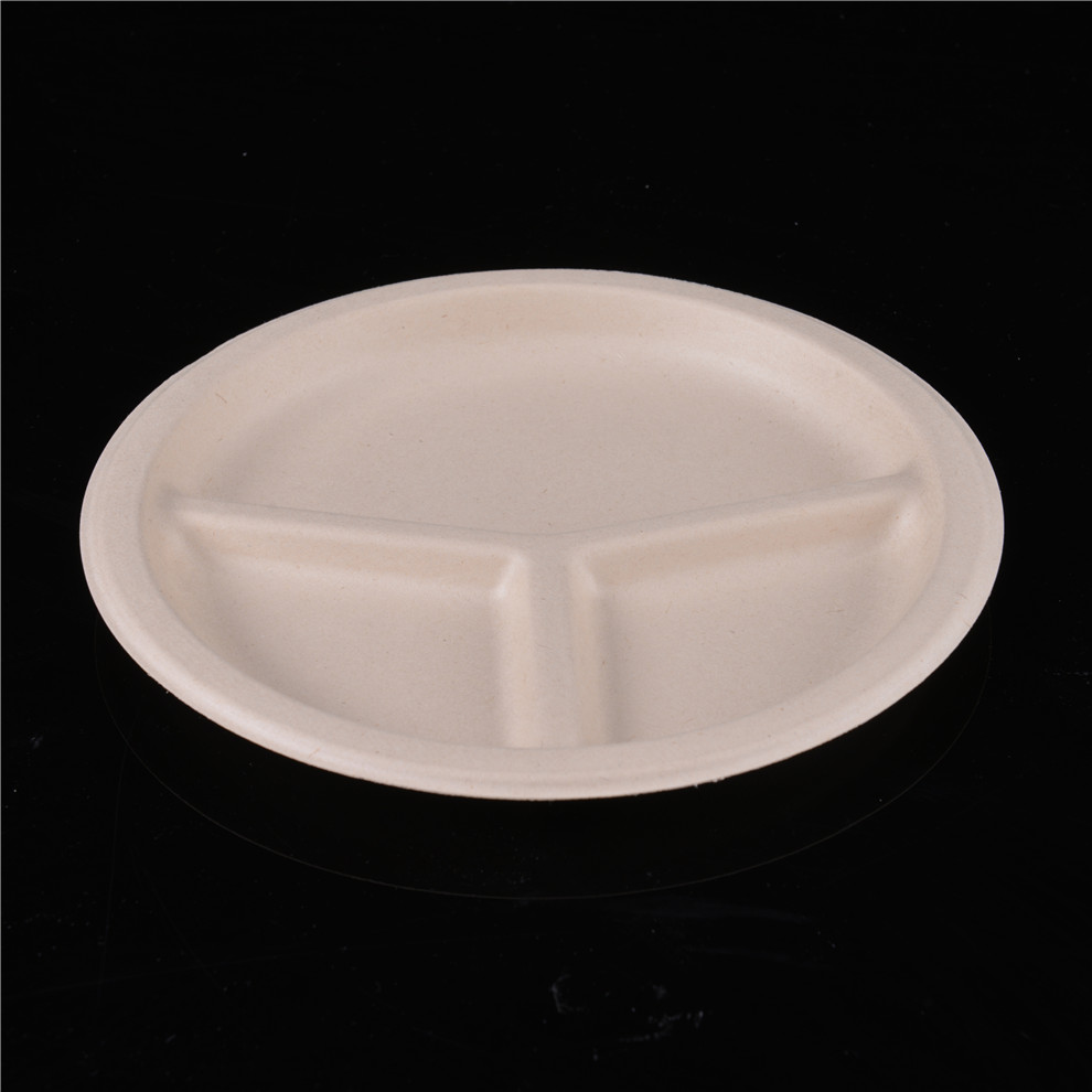 Disposable Grid Plate Outdoor Barbecue Fruit Plate Degradable Environmentally Friendly Plate Thickened Paper Pallet Sampling Plate Fruit Plate
