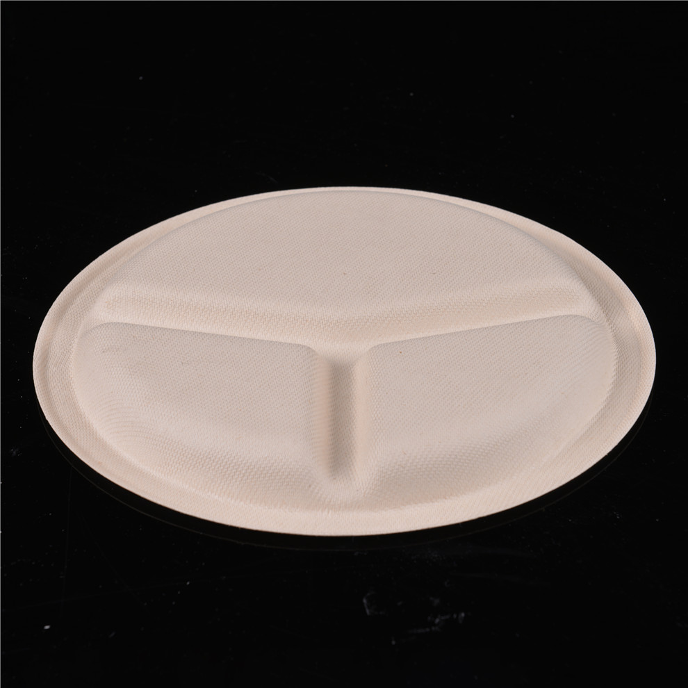 Disposable Grid Plate Outdoor Barbecue Fruit Plate Degradable Environmentally Friendly Plate Thickened Paper Pallet Sampling Plate Fruit Plate