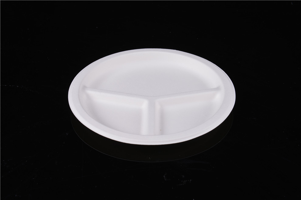 Disposable Grid Plate Outdoor Barbecue Fruit Plate Degradable Environmentally Friendly Plate Thickened Paper Pallet Sampling Plate Fruit Plate