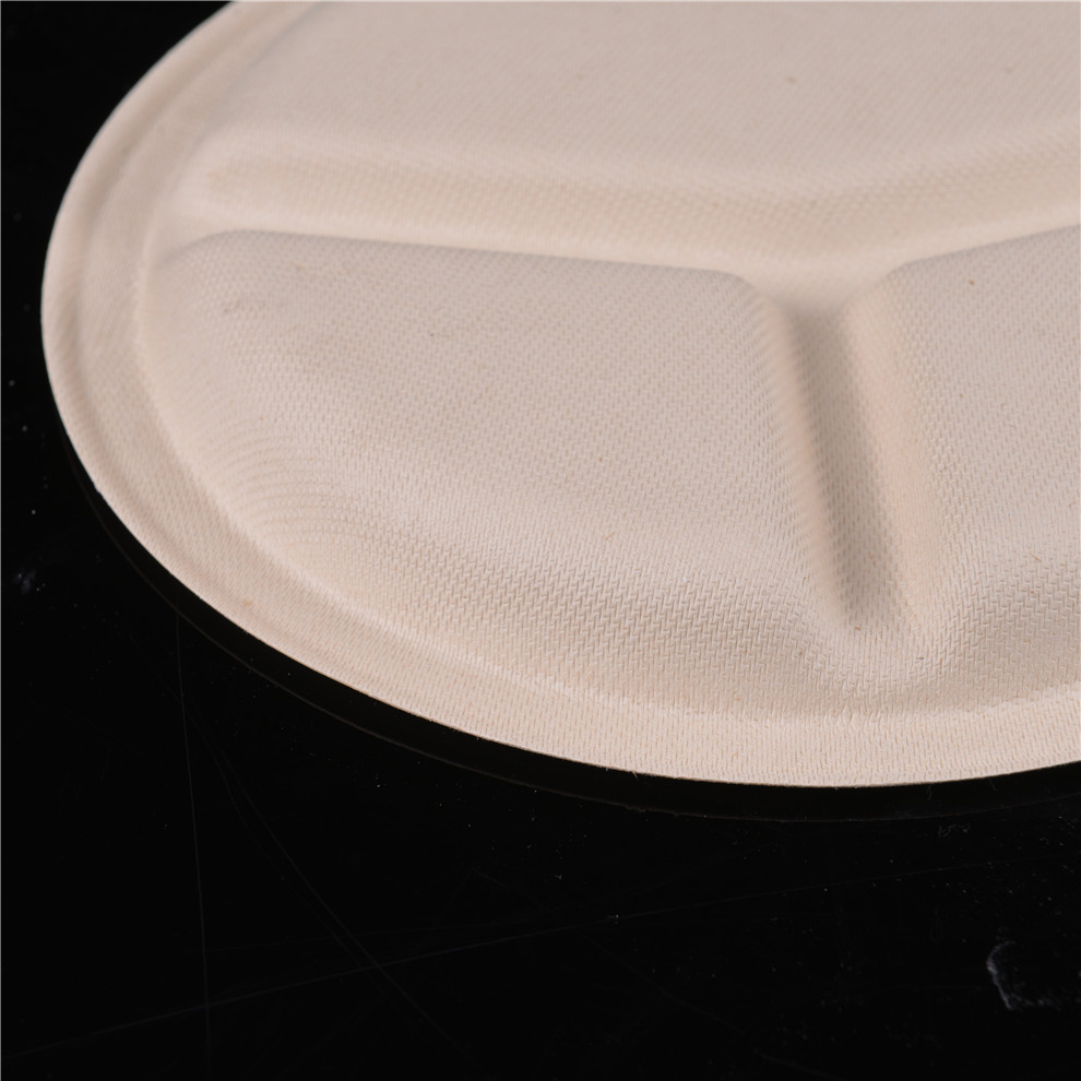 Disposable Grid Plate Outdoor Barbecue Fruit Plate Degradable Environmentally Friendly Plate Thickened Paper Pallet Sampling Plate Fruit Plate