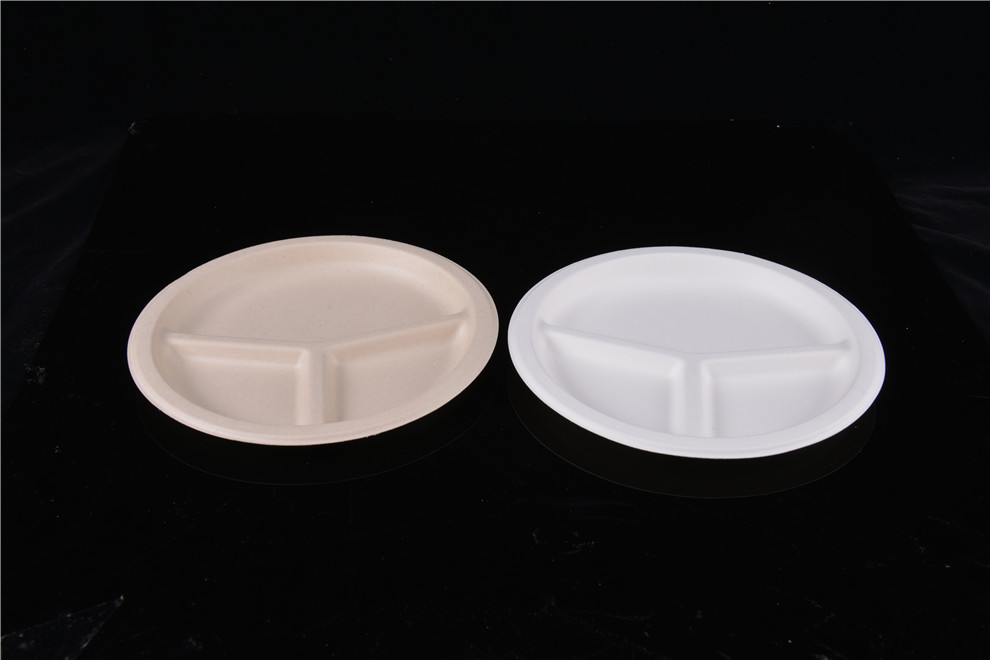 Disposable Grid Plate Outdoor Barbecue Fruit Plate Degradable Environmentally Friendly Plate Thickened Paper Pallet Sampling Plate Fruit Plate