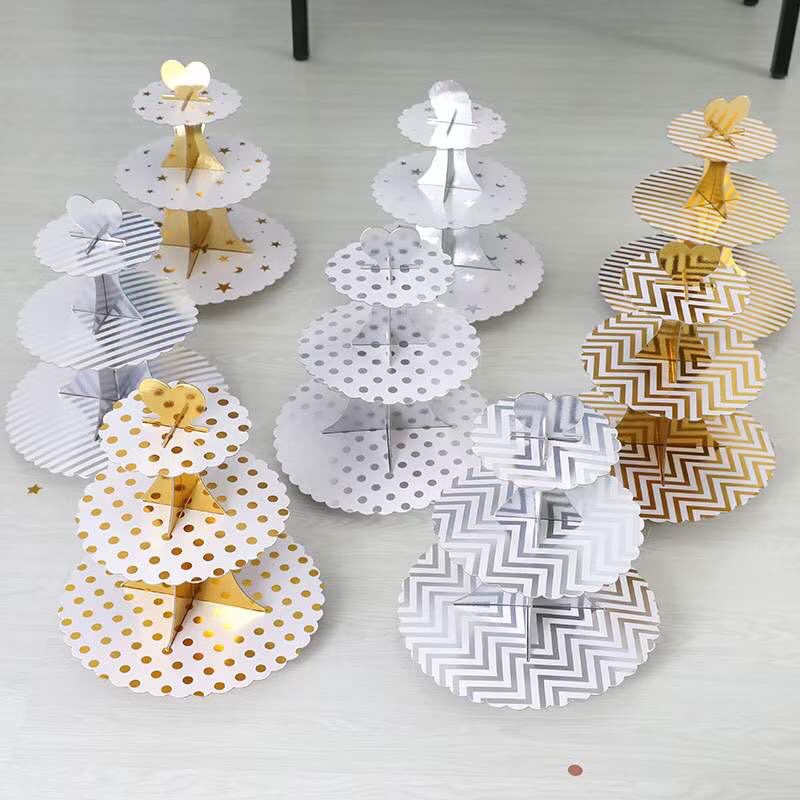 Three-Layer Birthday Cake Stand Birthday Party Cake Stand Dim Sum Plate Cake Plate Paper Cup Tray Three-Layer Birthday Cake Stand Birthday Party Cake Stand Dim Sum Plate Cake Plate Paper Cup Tray