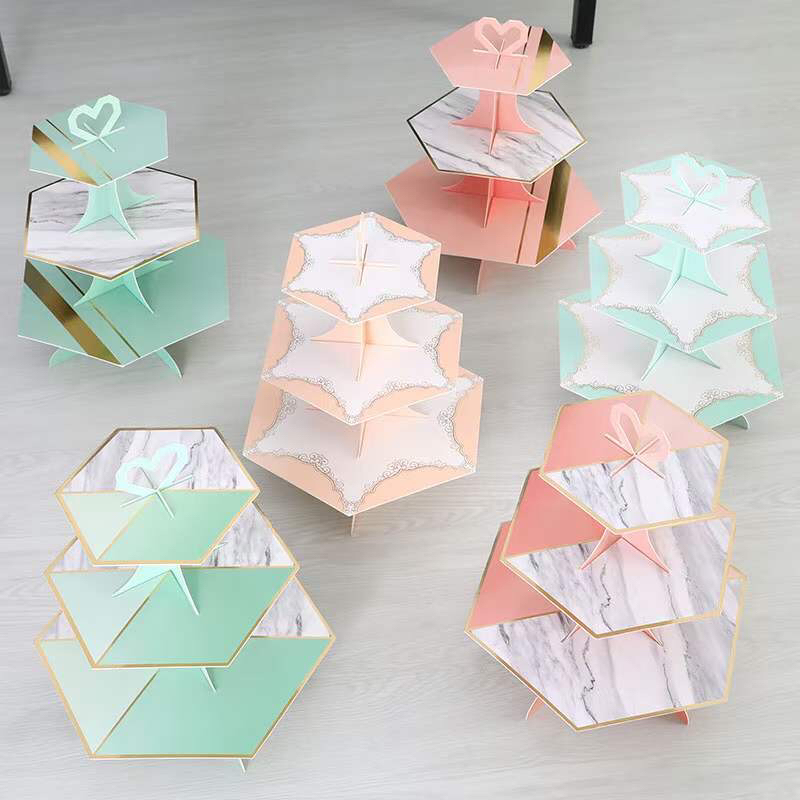 Three-Layer Birthday Cake Stand Birthday Party Cake Stand Dim Sum Plate Cake Plate Paper Cup Tray Three-Layer Birthday Cake Stand Birthday Party Cake Stand Dim Sum Plate Cake Plate Paper Cup Tray