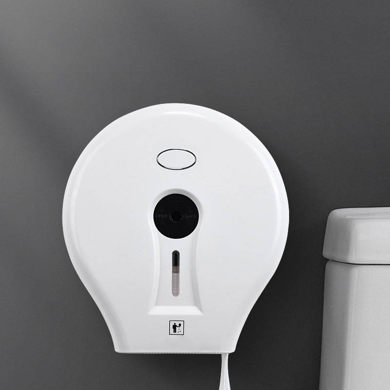 Hotel Toilet Large Roll Paper Box Wall-Mounted Large Plate Paper Box Toilet Chart Drum Punch-Free Paper Holder